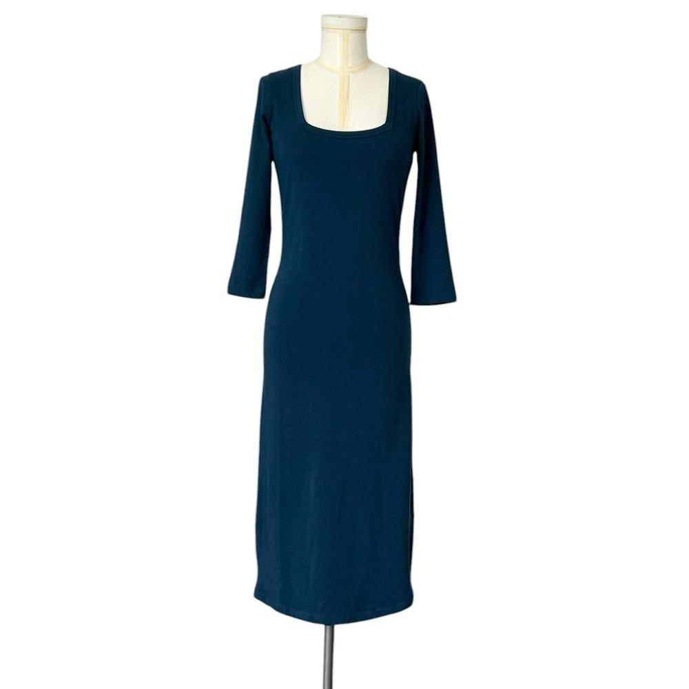 Universal Standard Square Neck Cocoon Dress Poseidon Blue Minimalist Size 4XS =0